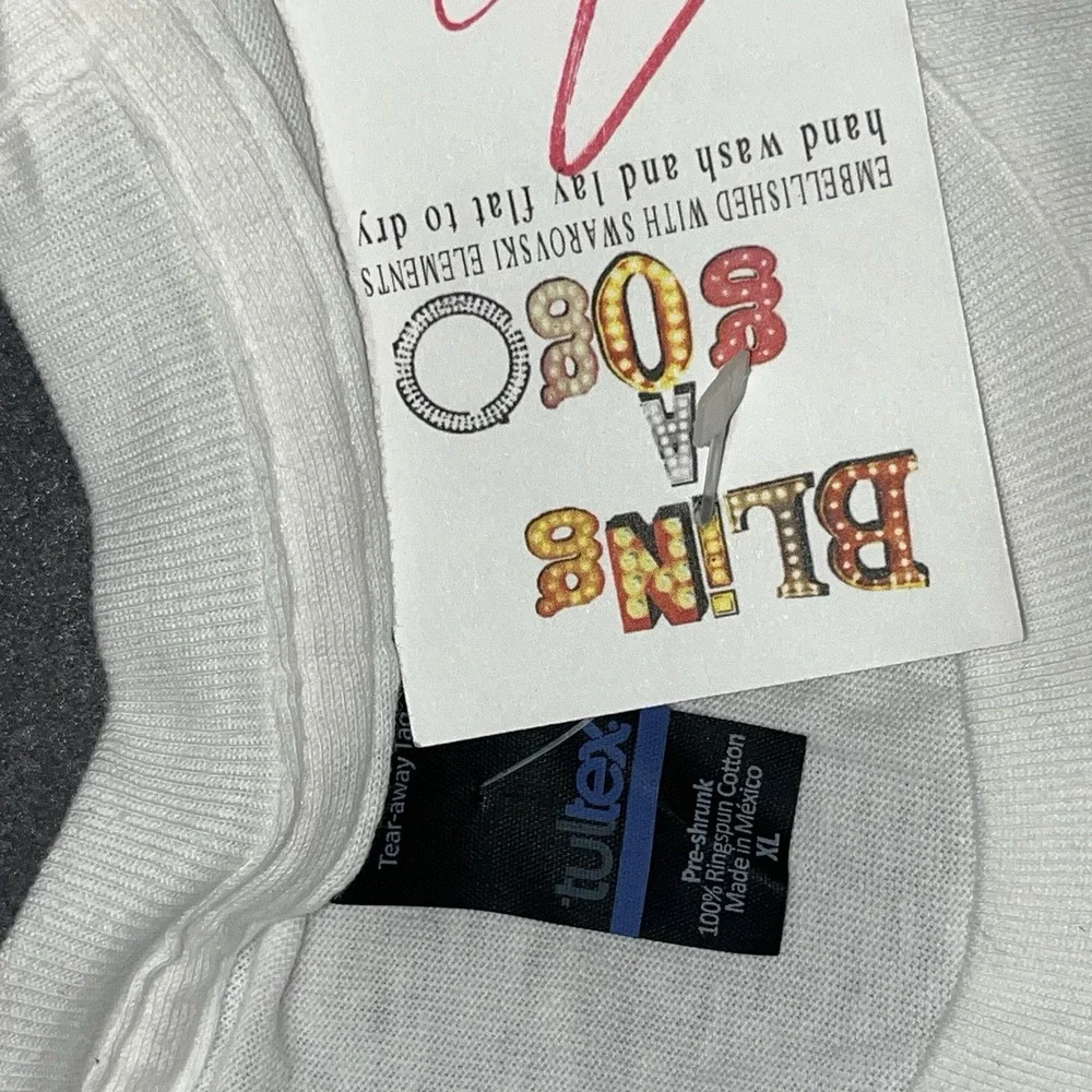 Women's Cow T-Shirt Ribbon Bling A Gogo Funny Farm Animal Tee‎ Sz XL - Picture 3 of 4